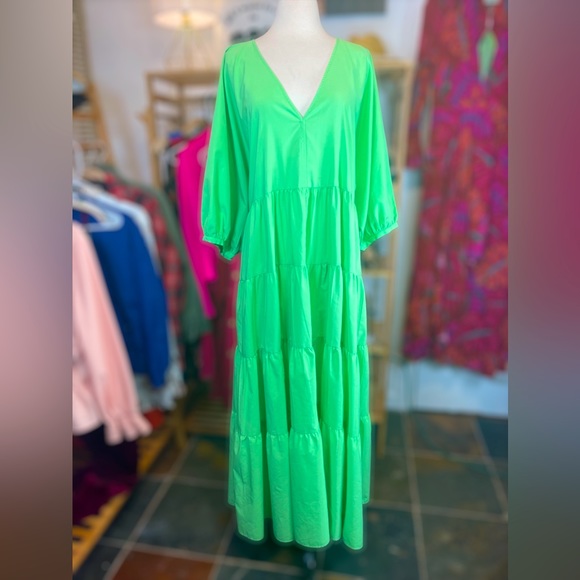 Zara Bright Green Maxi Dress - Picture 2 of 4